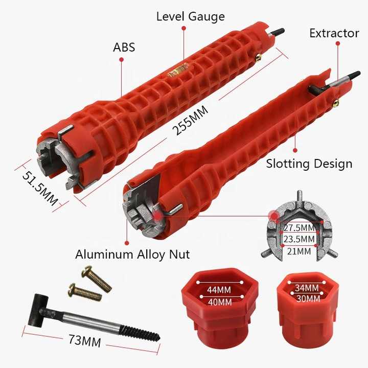 Llave de plomería universal 8 en 1