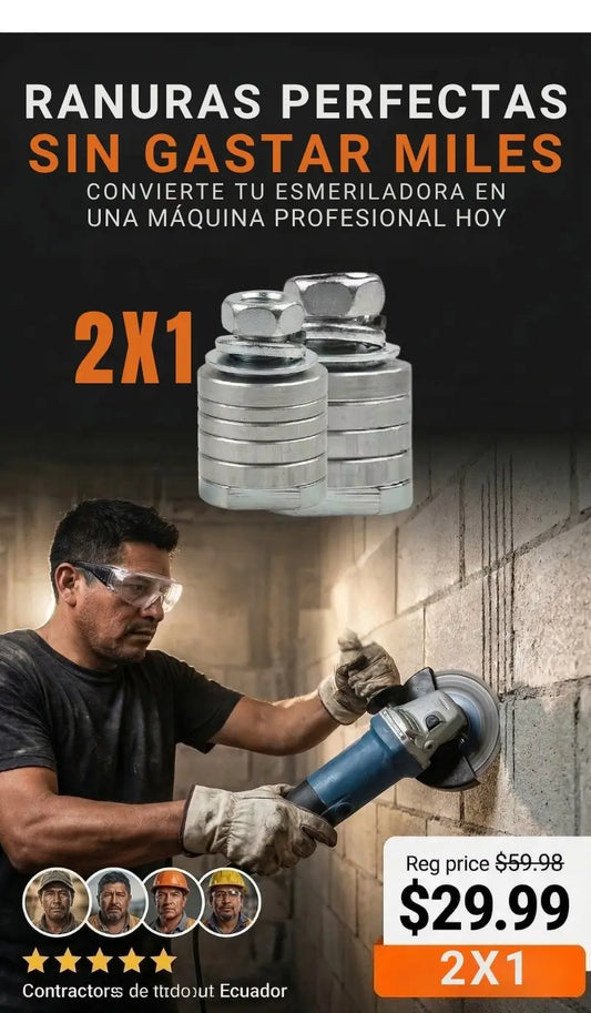 ADAPTADOR DE AMOLADORA A RANURADORA 2x1