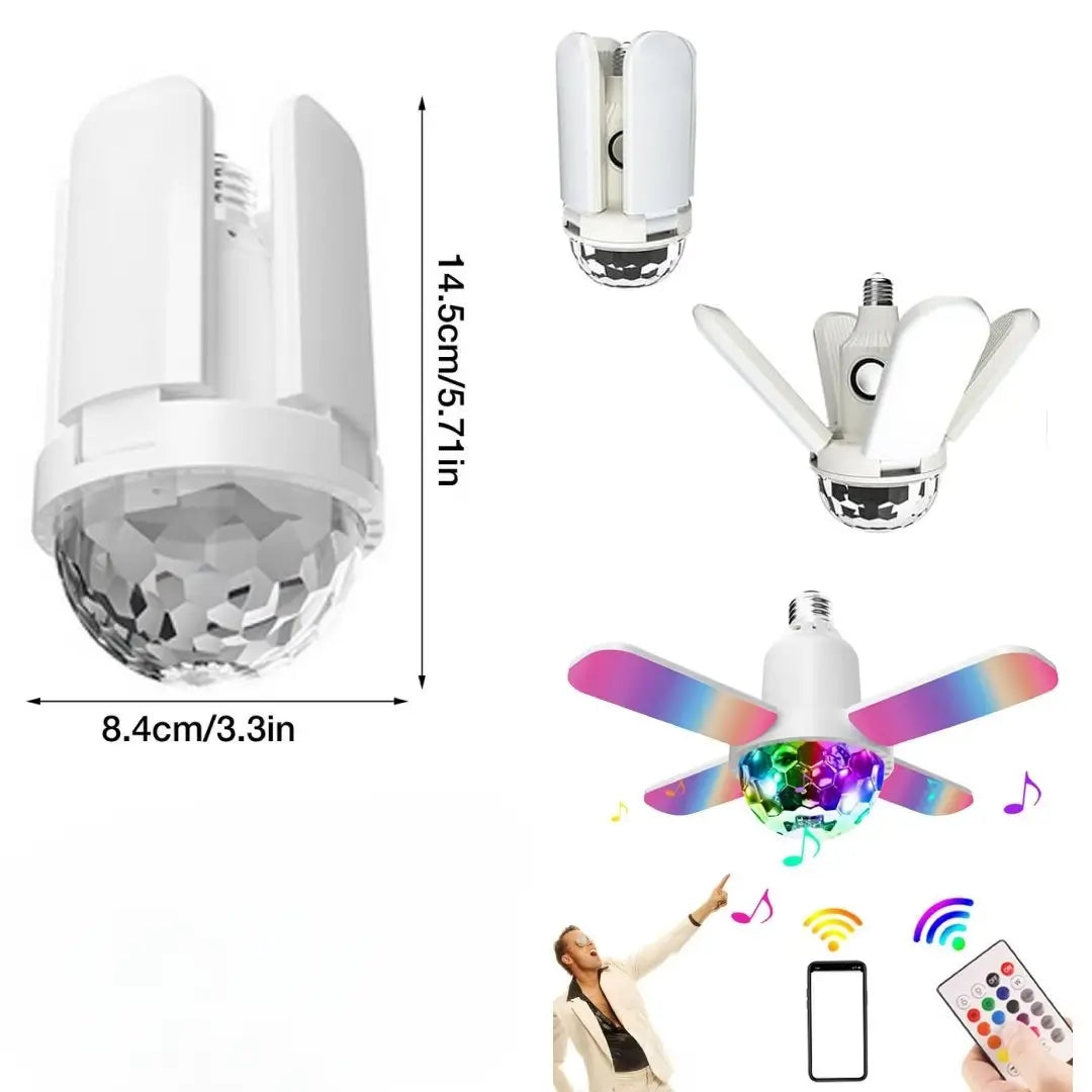 BOMBILLA PARLANTE CON LUCES DE DISCOTECA