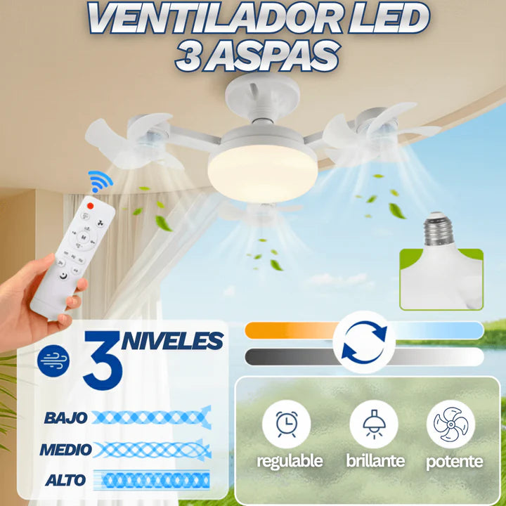 Foco Vnetilador Dron 2 en 1