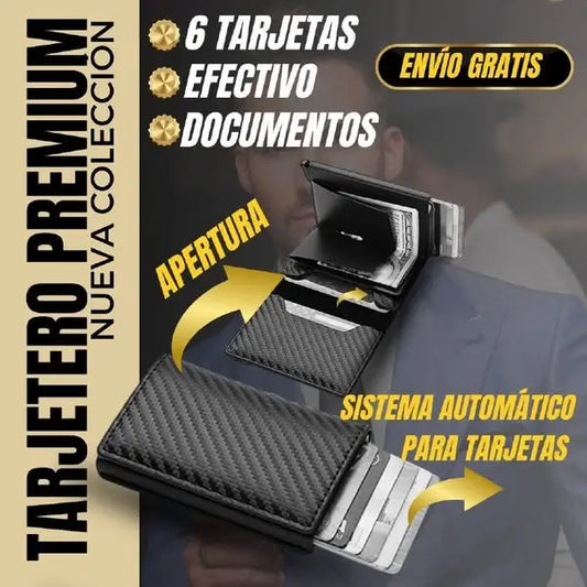 Billetera con tarjetero automatico