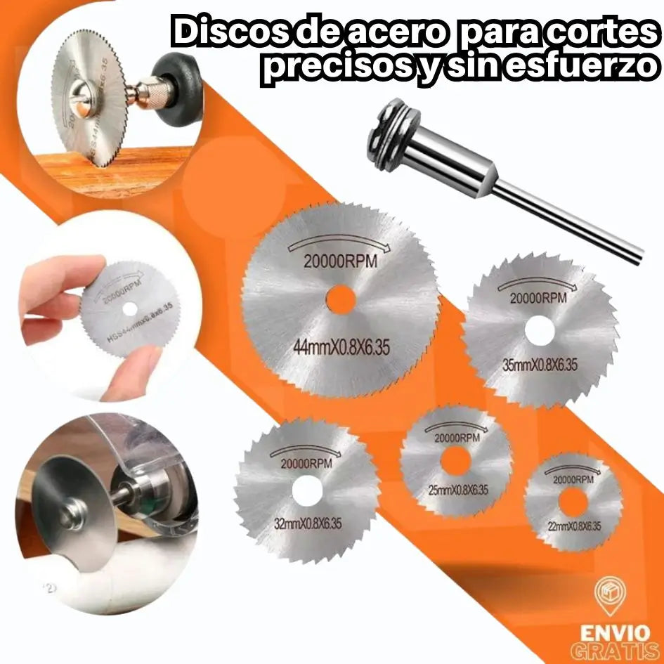 Kit de 6 disco para taladro / Corta con Presición