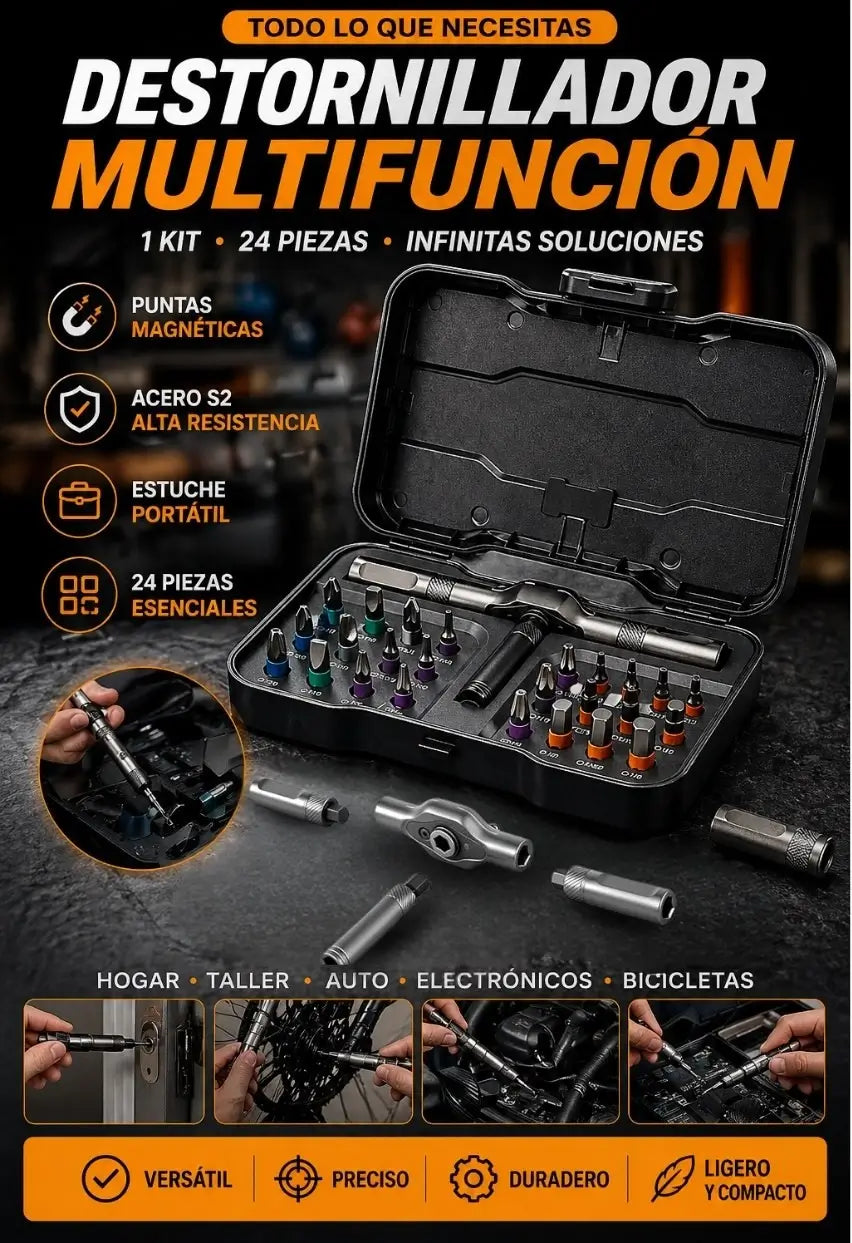 SET DESTORNILLADOR MAGNÉTICO 24 EN 1