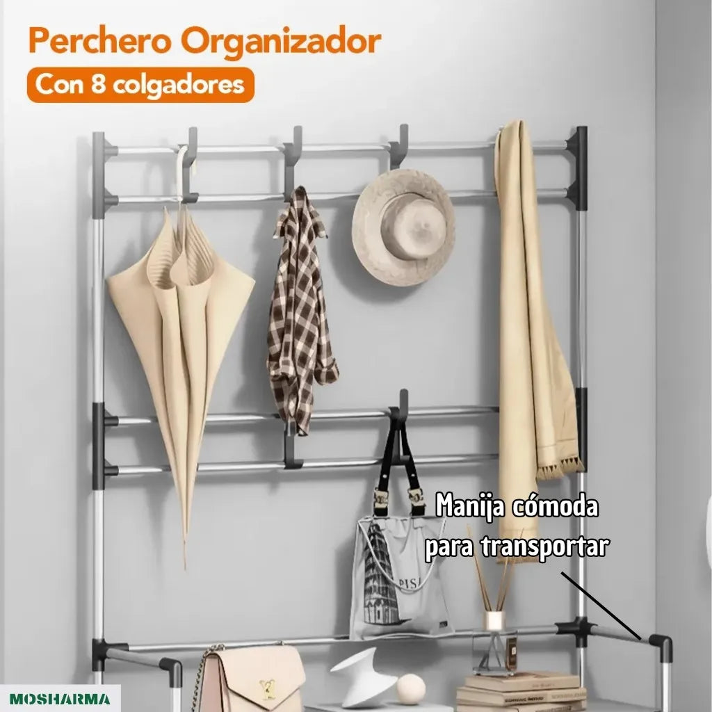 ZAPATERA CON PERCHERO 5 NIVELES