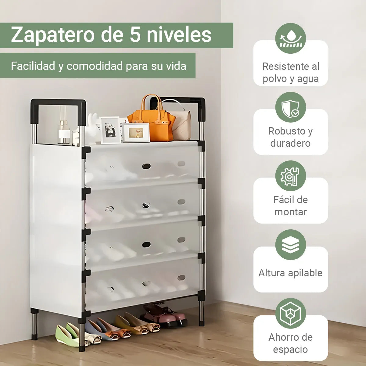 Zapatera organizador 5 niveles