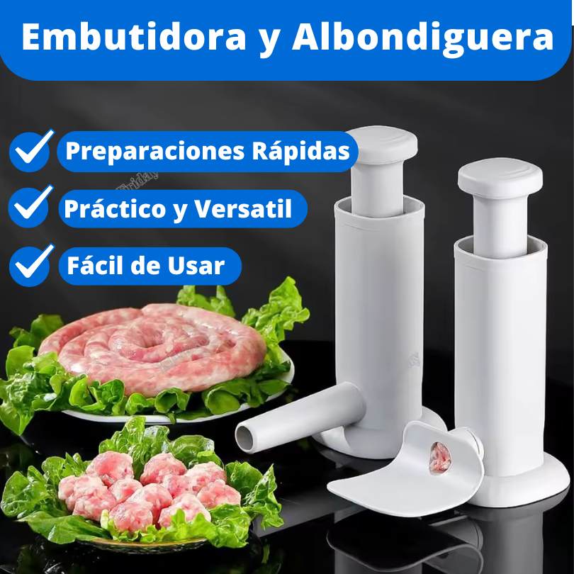 Embutidora y Albondiguera 2 en 1 + Picador de ajo gratis
