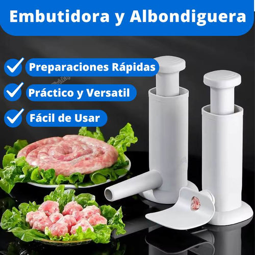 Embutidora y Albondiguera 2 en 1 + Picador de ajo gratis