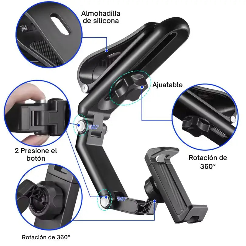 Soporte giratorio y retráctil para teléfono