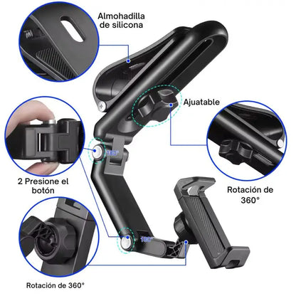 Soporte giratorio y retráctil para teléfono