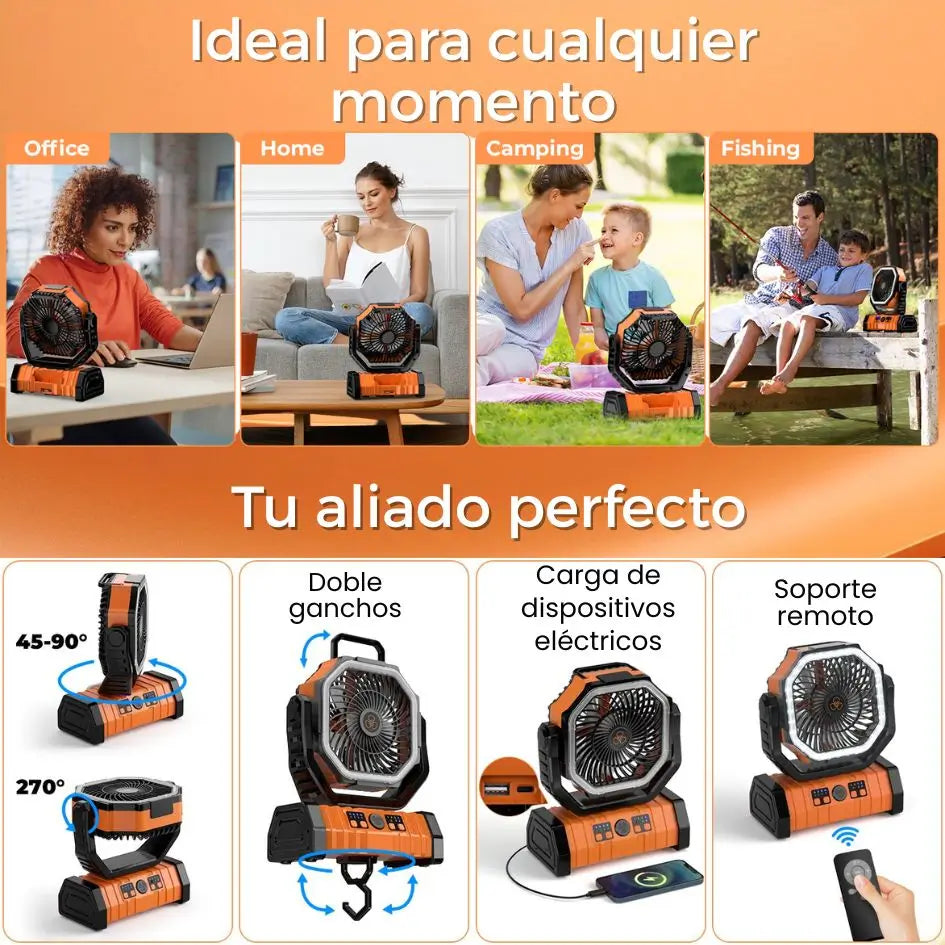 BreezeMax® 3 EN 1  - Powe Bank + Ventilador + Foco Led