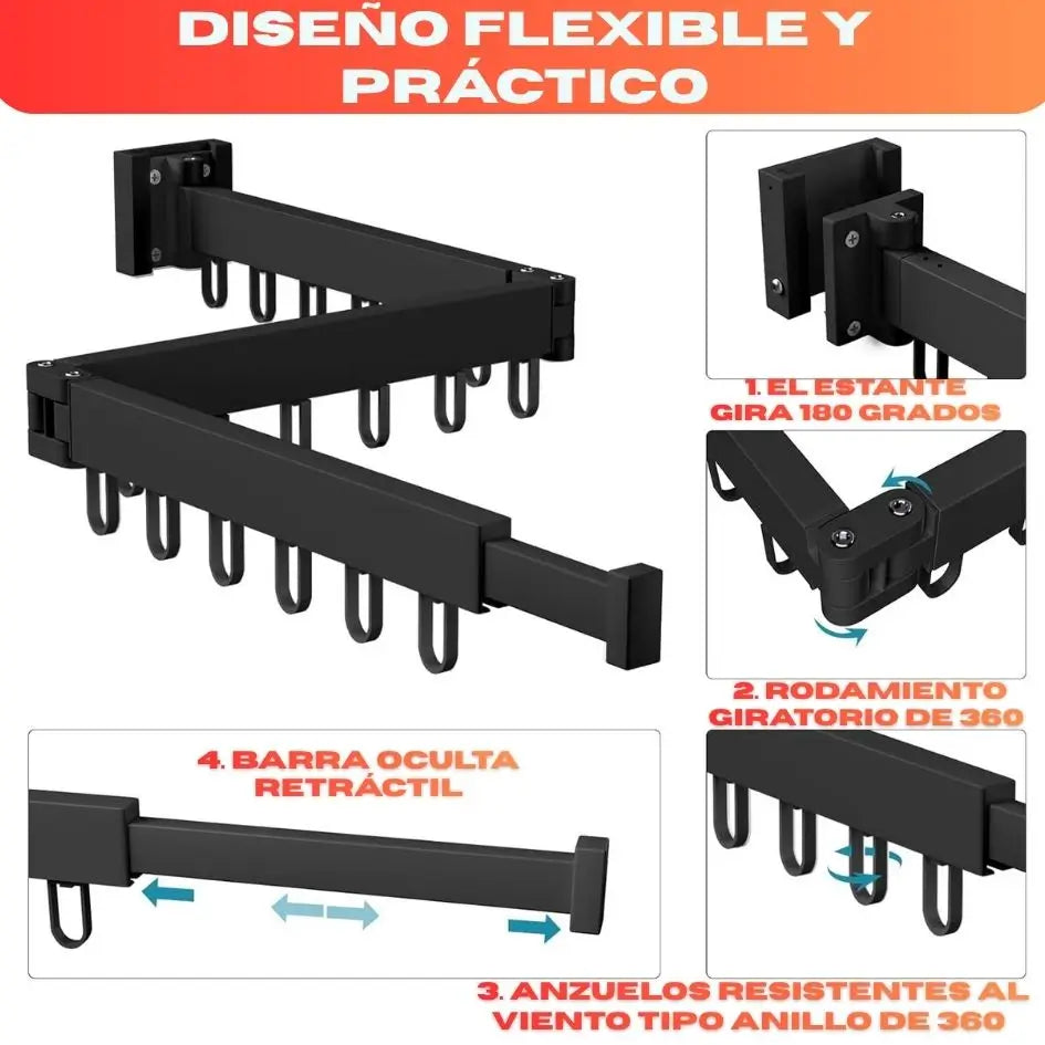 Tendedero Retráctil de Aluminio