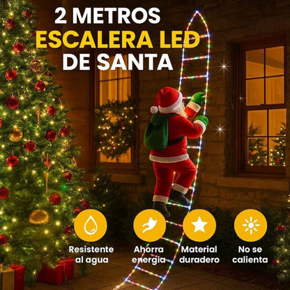 Escalera Navideña 2 metros + Papa Noel Gratis