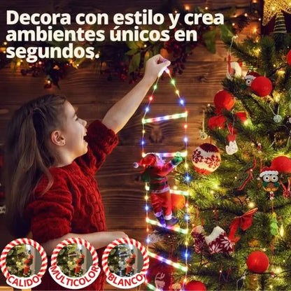 Escalera Navideña 2 metros + Papa Noel Gratis