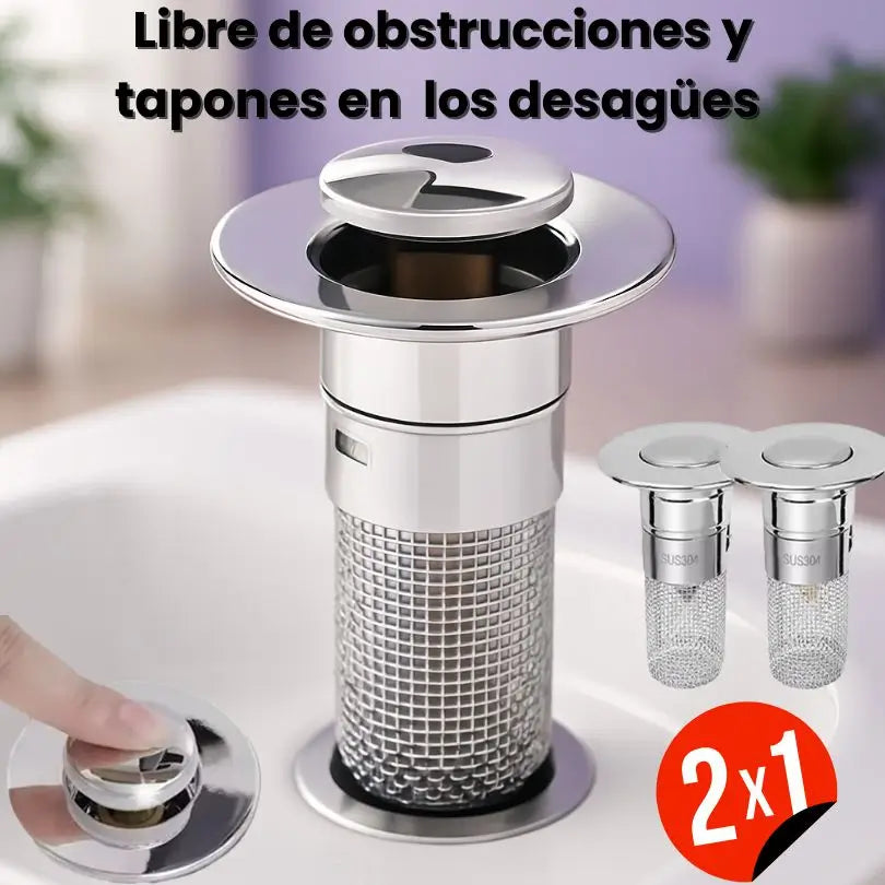 Kit X2 Filtro de desague de acero inoxidable