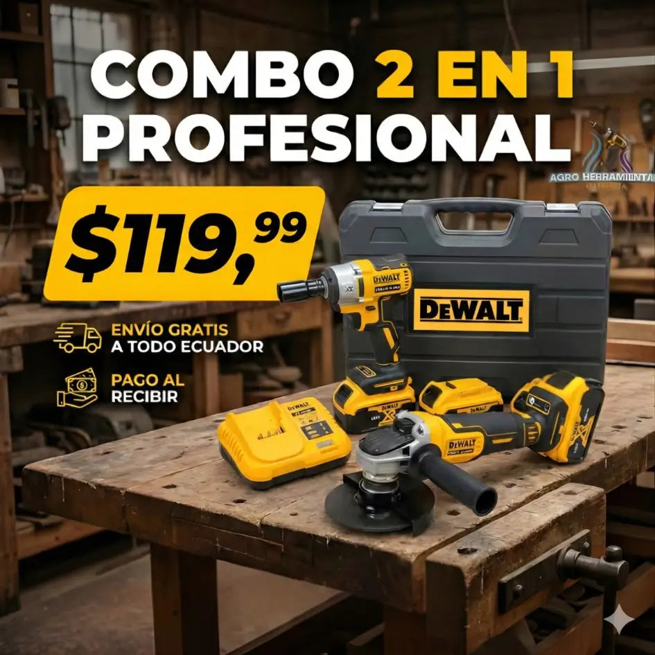 Kit Dewalt Amoladora + Taladro de Impacto