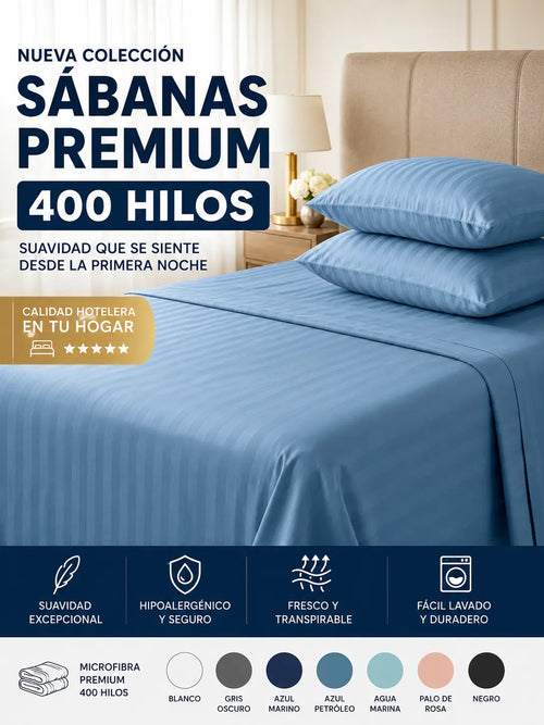 Sabanas De Microfibra 400 Hilos Hipoalergénicas