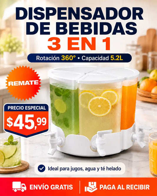 Dispensador de bebidas 3 compartimientos