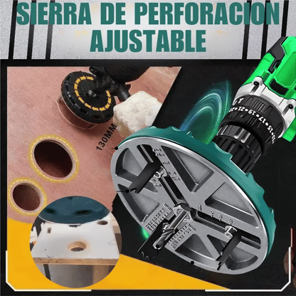 Sierra  de perforacion ajustable