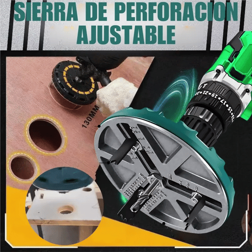 Sierra  de perforacion ajustable
